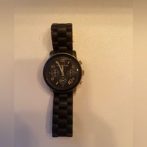 Black and gold Michael Kors watch